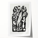 Modern Wall Art - Bold Black & White Crowing Rooster - Art Print