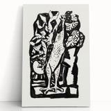 Modern Wall Art - Bold Black & White Crowing Rooster - Art Print