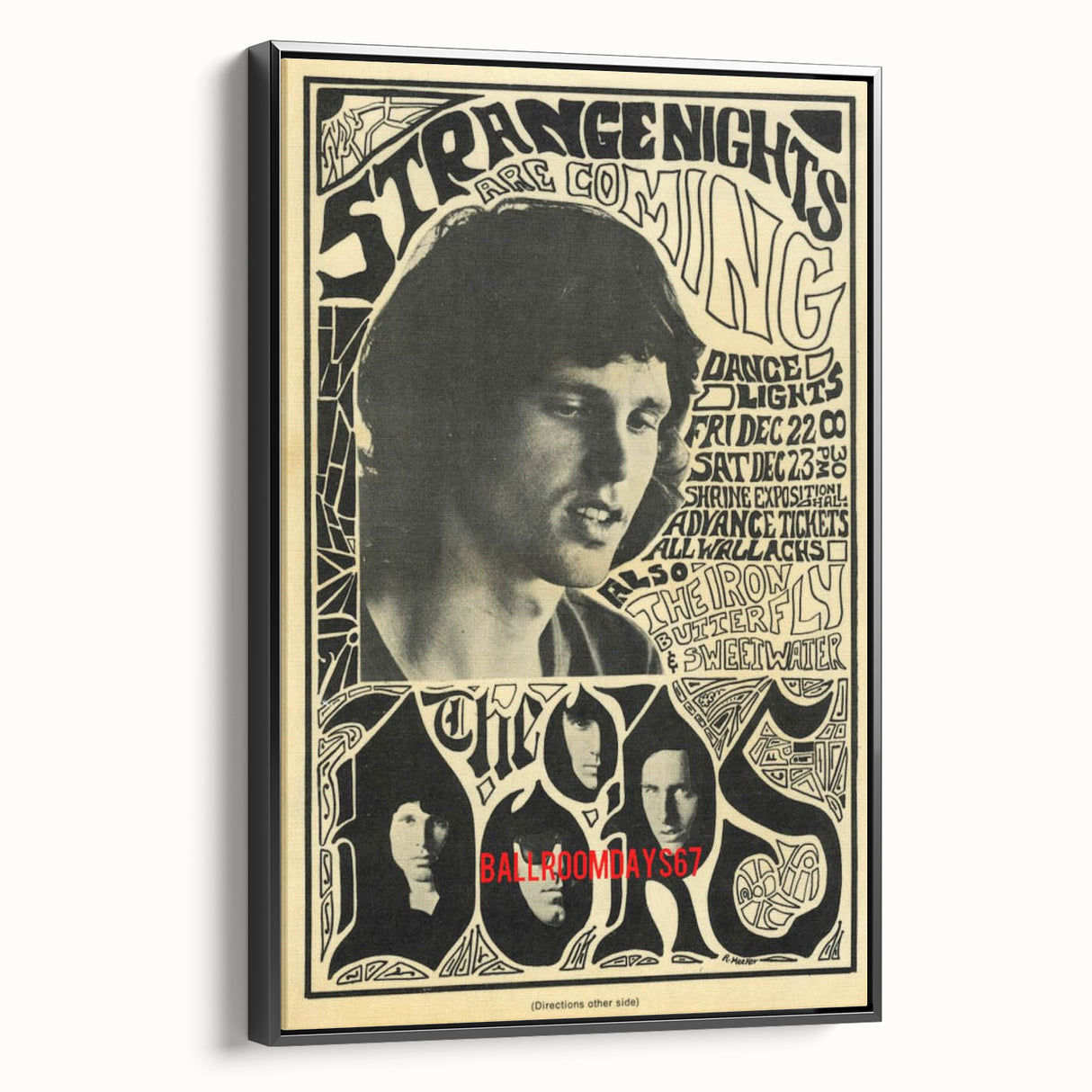 The Doors 1967 Concert Poster - Vintage Rock Music Art