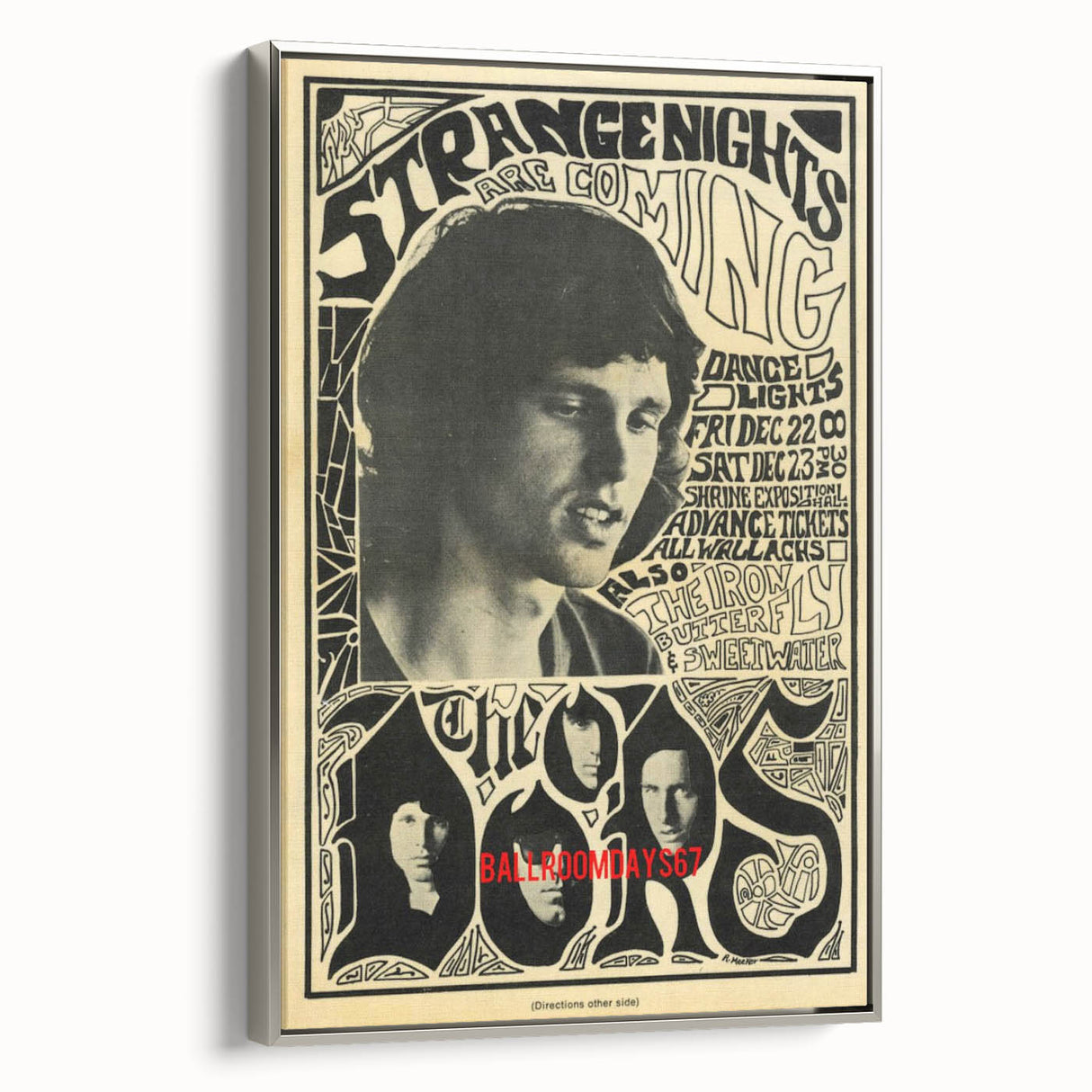The Doors 1967 Concert Poster - Vintage Rock Music Art