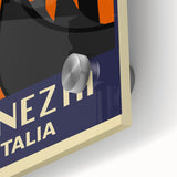 Retro Venice Travel Poster - Vintage Italy Gondola Wall Art