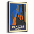 Retro Venice Travel Poster - Vintage Italy Gondola Wall Art