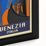 Retro Venice Travel Poster - Vintage Italy Gondola Wall Art