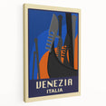 Retro Venice Travel Poster - Vintage Italy Gondola Wall Art