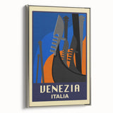 Retro Venice Travel Poster - Vintage Italy Gondola Wall Art