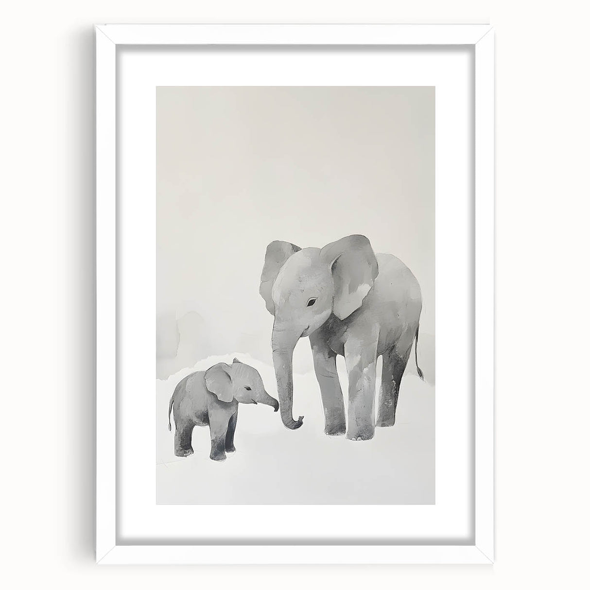 Elephant Family Nursery Wall Art – Baby Room & Kids Room Decor
