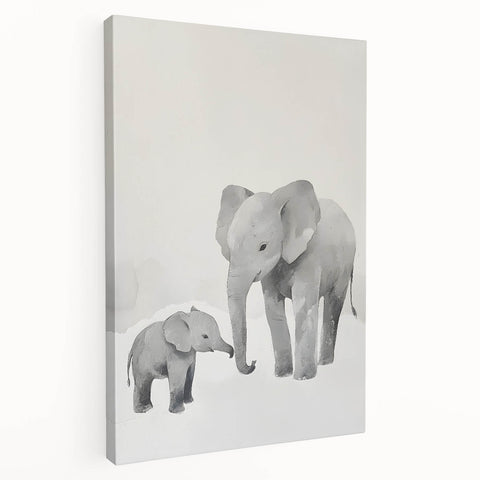 Elephant Family Nursery Wall Art – Baby Room & Kids Room Decor