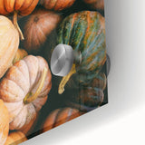 Large abstract wall art featuring autumnal colors on acrylic glass.