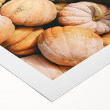 Art deco poster featuring a stylized autumn landscape in warm orange and brown tones, printed on rolled canvas.