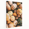 Autumn-themed abstract painting on stretched canvas, featuring warm orange and red tones, ideal for kitchen wall art.