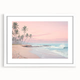 Abstract art print featuring swirling blue and white patterns on a framed canvas, suitable for bedroom or dining room decor.