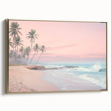 Framed canvas of a vintage landscape painting featuring muted earth tones, ideal for bedroom wall art.