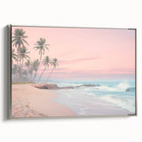 Landscape art painting on framed canvas featuring a summer scene with vibrant colors, ideal for living room decor.