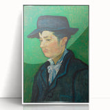 Mid-century modernist art depicting Van Gogh's starry night in acrylic, framed in white, suitable for nursery wall art.