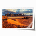 Vibrant rolled print showcasing stunning landscape cliffs with rich colors and intricate details, ideal for home decor and art enthusiasts, securely packaged in a cardboard tube.