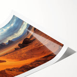 Stunning rolled print of dramatic cliffs and landscapes in vibrant colors, perfect for home decor. The artwork is packaged securely in a protective cardboard tube.