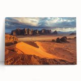 Stretched canvas art depicting a stunning coastal landscape with dramatic cliffs and vibrant colors, ideal for enhancing modern home decor and creating a serene atmosphere.