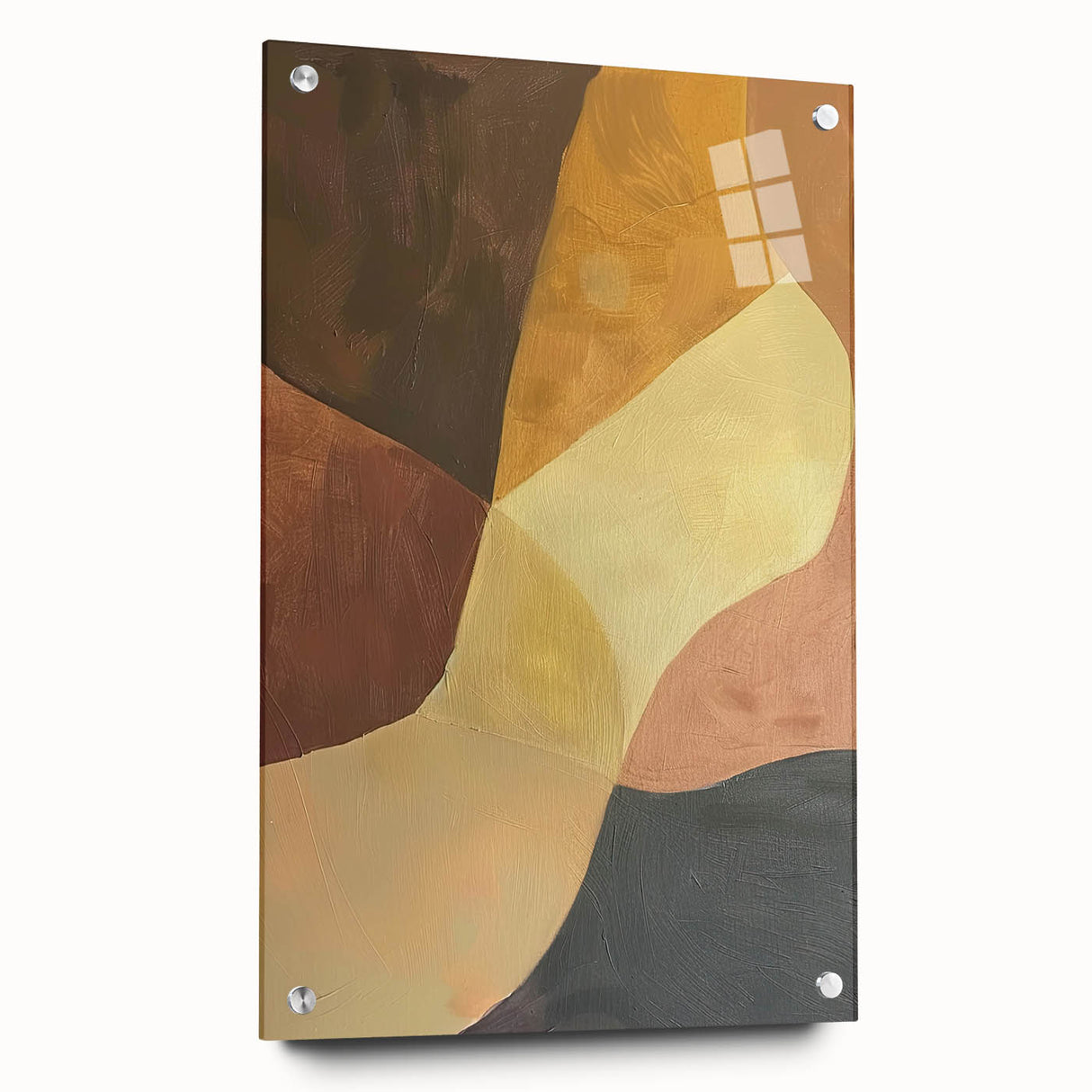Modern Dining Room Wall Art - Abstract Brown & Gold Canvas Print