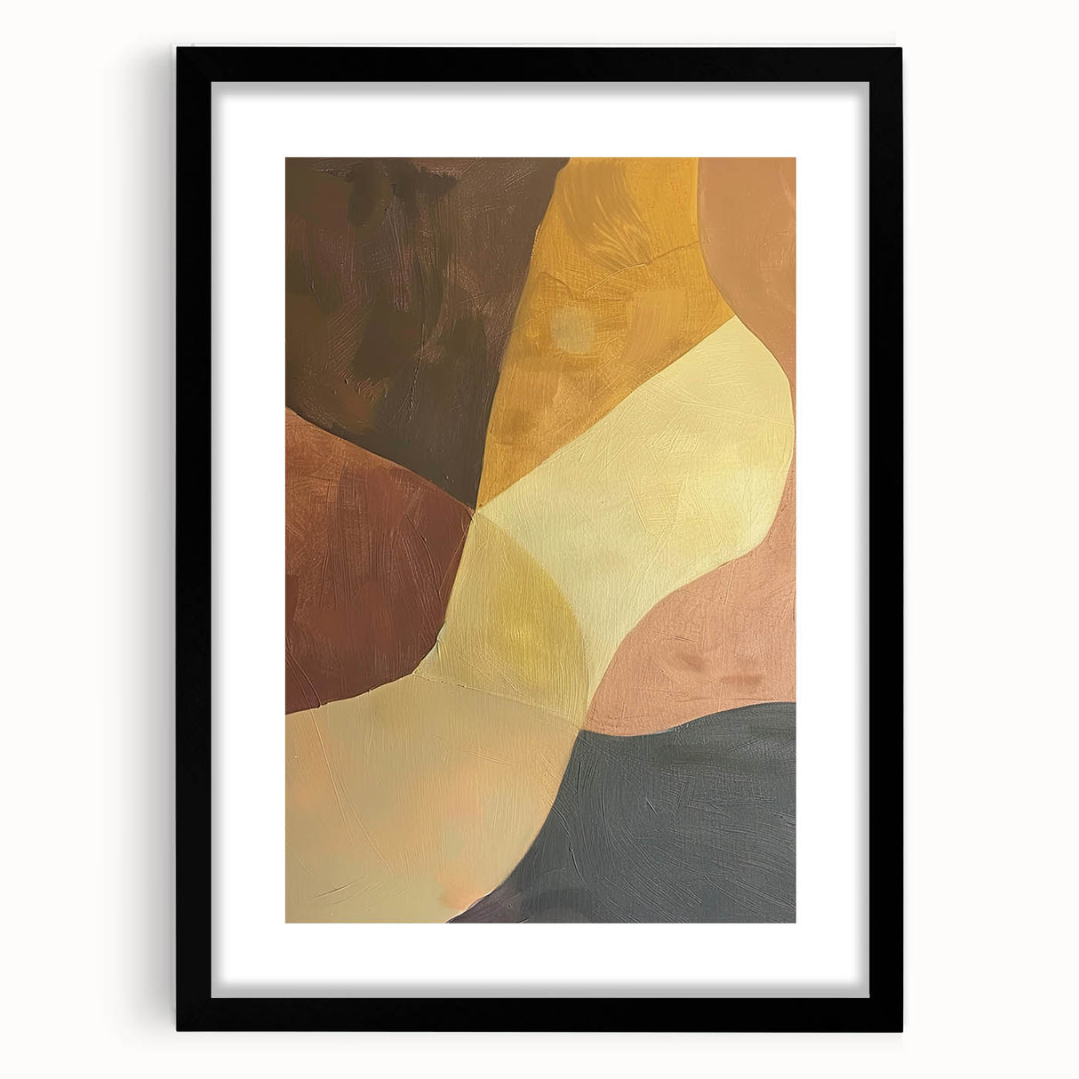 Modern Dining Room Wall Art - Abstract Brown & Gold Canvas Print