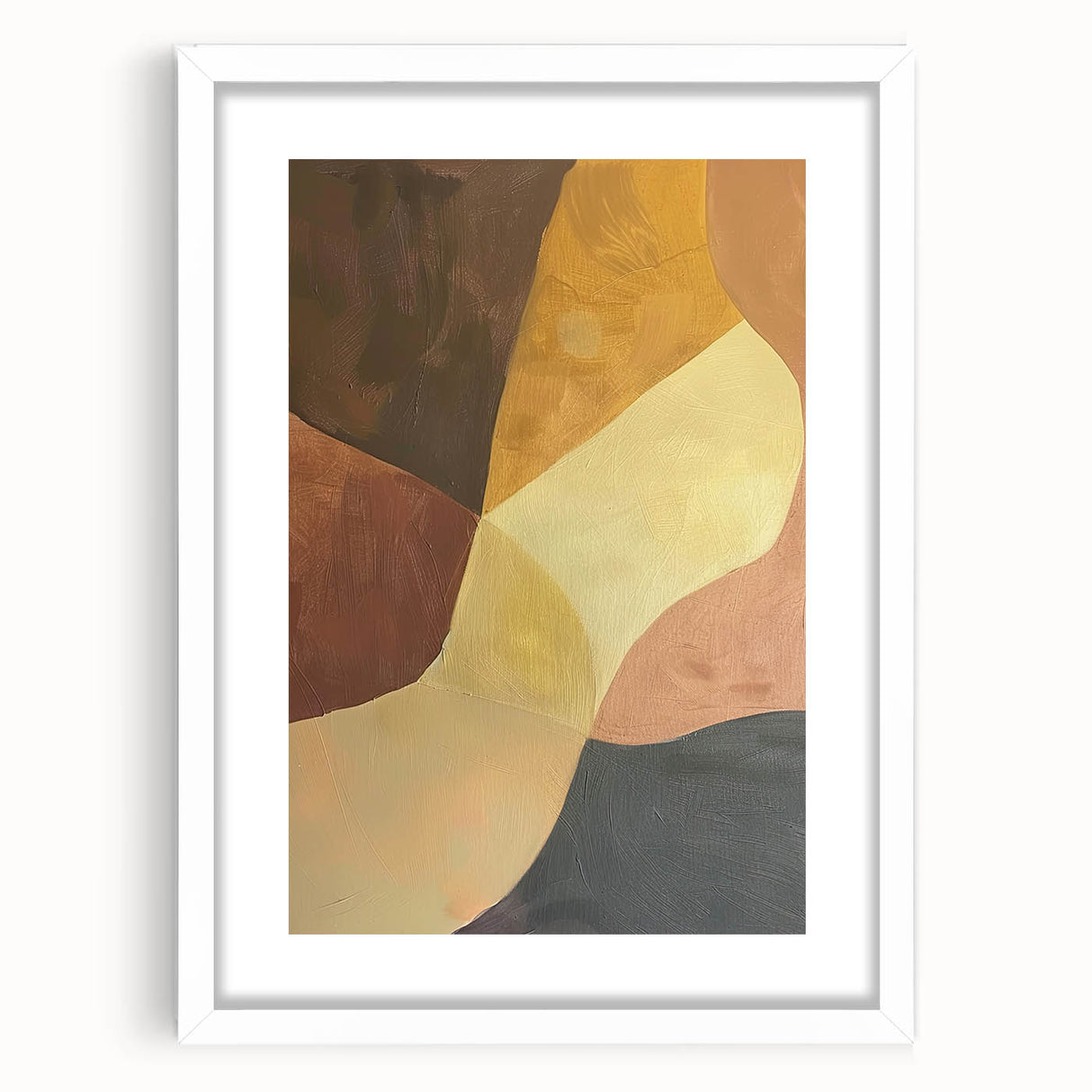 Modern Dining Room Wall Art - Abstract Brown & Gold Canvas Print