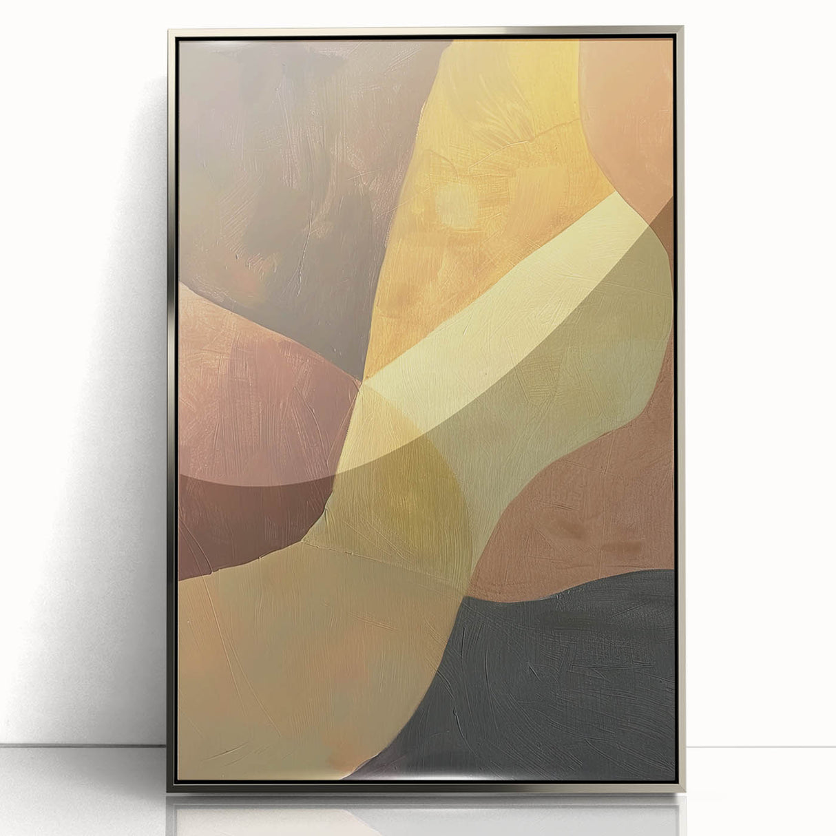 Modern Dining Room Wall Art - Abstract Brown & Gold Canvas Print