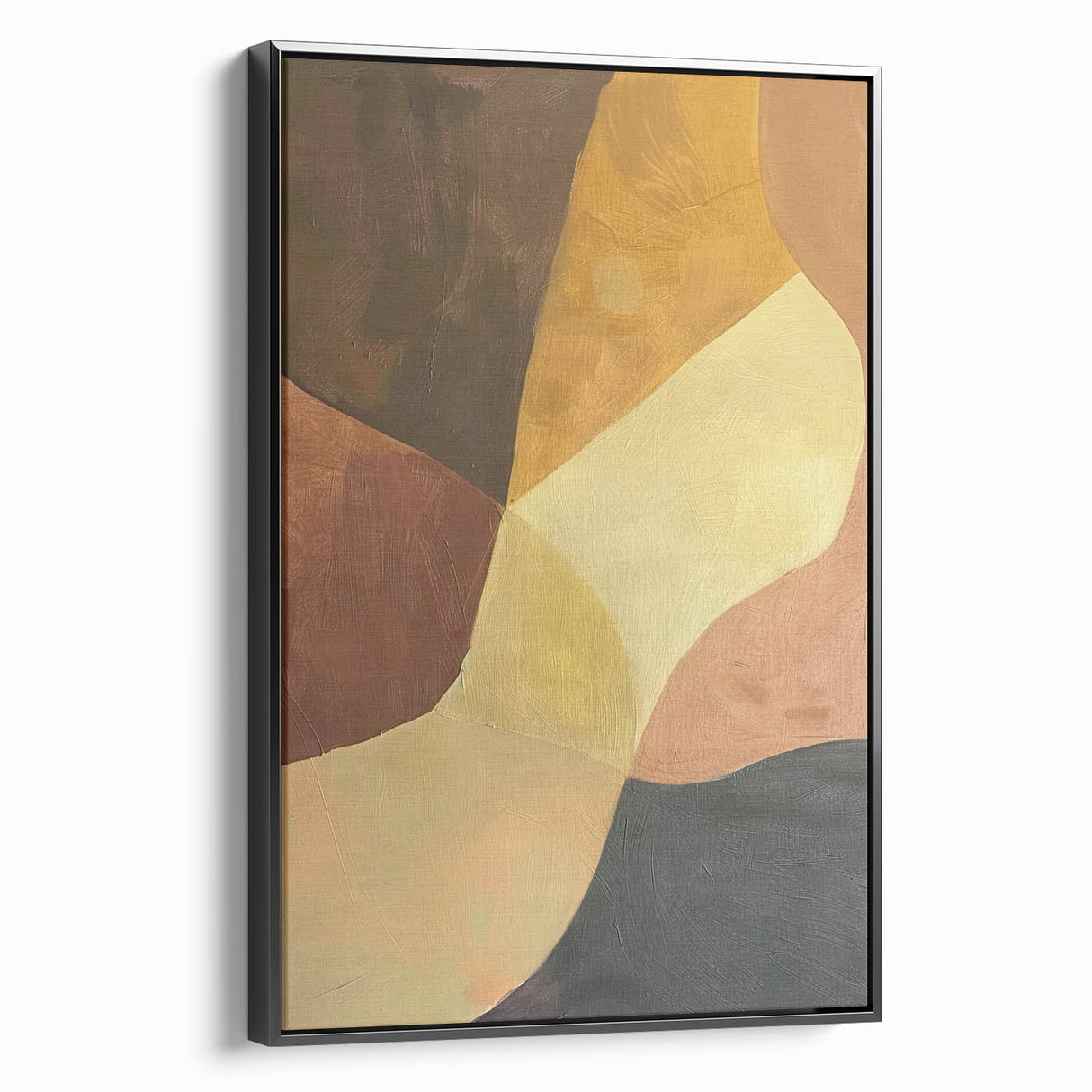 Modern Dining Room Wall Art - Abstract Brown & Gold Canvas Print