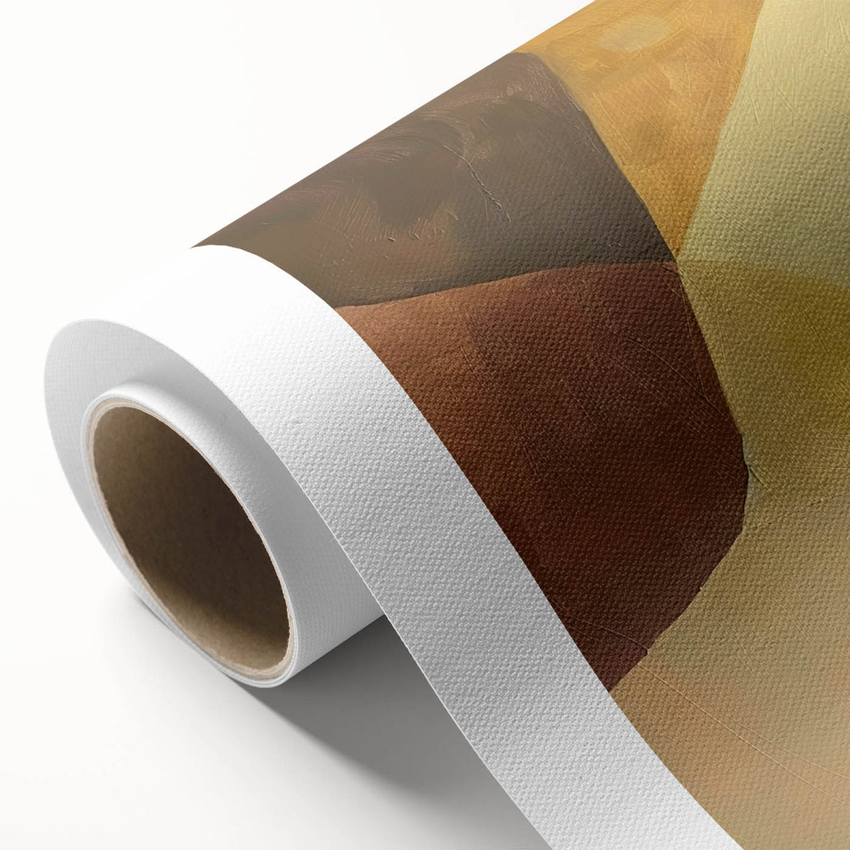 Modern Dining Room Wall Art - Abstract Brown & Gold Canvas Print