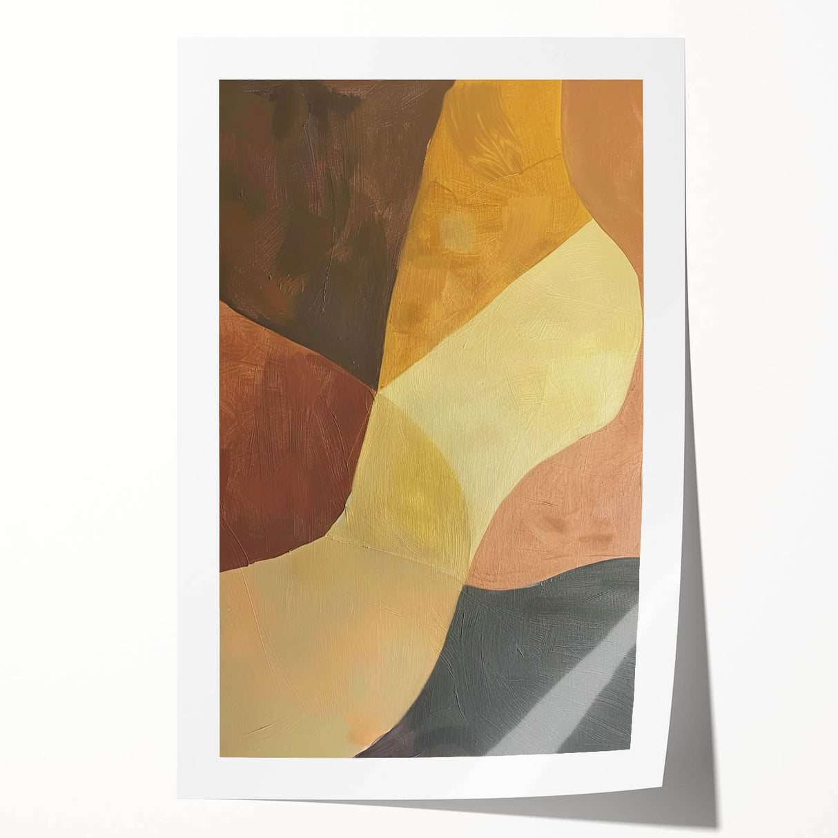 Modern Dining Room Wall Art - Abstract Brown & Gold Canvas Print
