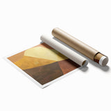 Modern Dining Room Wall Art - Abstract Brown & Gold Canvas Print