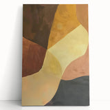 Modern Dining Room Wall Art - Abstract Brown & Gold Canvas Print