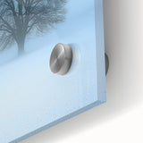 Solitary Tree Office Wall Art – Minimalist Winter Landscape Décor