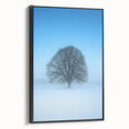 Solitary Tree Office Wall Art – Minimalist Winter Landscape Décor