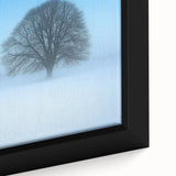 Solitary Tree Office Wall Art – Minimalist Winter Landscape Décor
