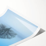 Solitary Tree Office Wall Art – Minimalist Winter Landscape Décor
