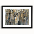Abstract figurative art frame in black with matting, showcasing a modern design. Perfect for enhancing contemporary home decor and gallery displays.
