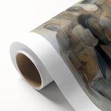 Abstract figurative art print on rolled canvas showcasing vibrant colors and dynamic shapes, elegantly packaged in a protective cardboard tube for safe shipping.