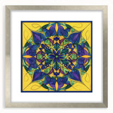 Abstract geometric frame in silver with a mat, showcasing intricate design details, perfect for modern decor. Ideal for framing art or photos.