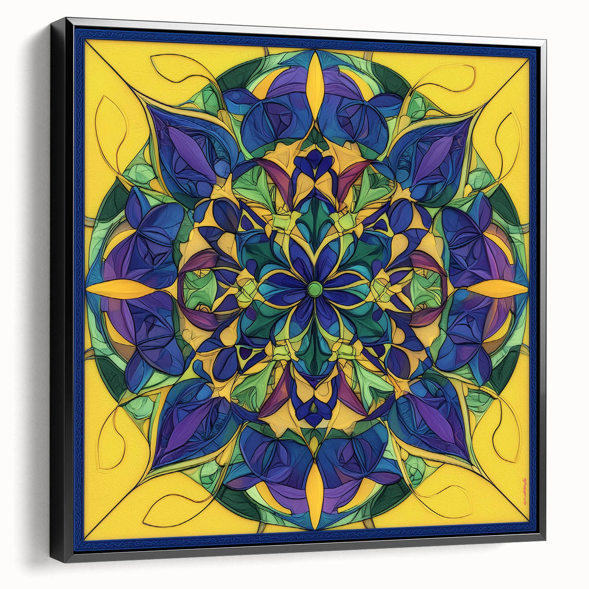 Abstract geometric framed canvas artwork in black, showcasing intricate patterns and a modern design. Ideal for contemporary home decor, adding elegance to any space.