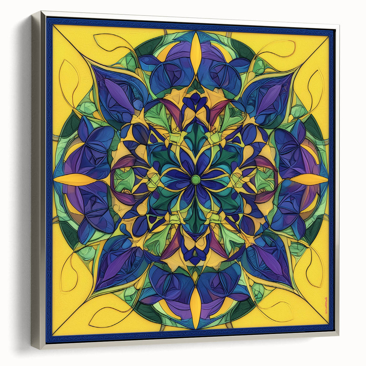 Framed canvas artwork featuring an abstract geometric design in silver tones, showcasing a modern aesthetic for contemporary home decor. Ideal for living rooms or offices.