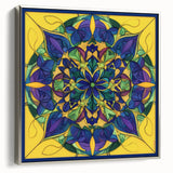 Framed canvas artwork featuring an abstract geometric design in silver tones, showcasing a modern aesthetic for contemporary home decor. Ideal for living rooms or offices.