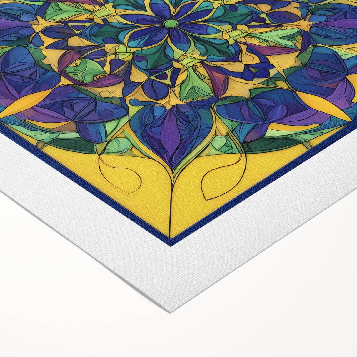 Colorful abstract geometric design on rolled canvas, showcasing vibrant shapes and lines, ideal for modern home decor. Packaged securely in a protective tube.