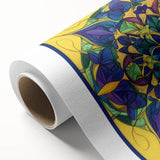 Abstract geometric rolled canvas artwork showcasing vibrant shapes and colors, ideal for modern home decor. Packaged securely in a protective tube for delivery.