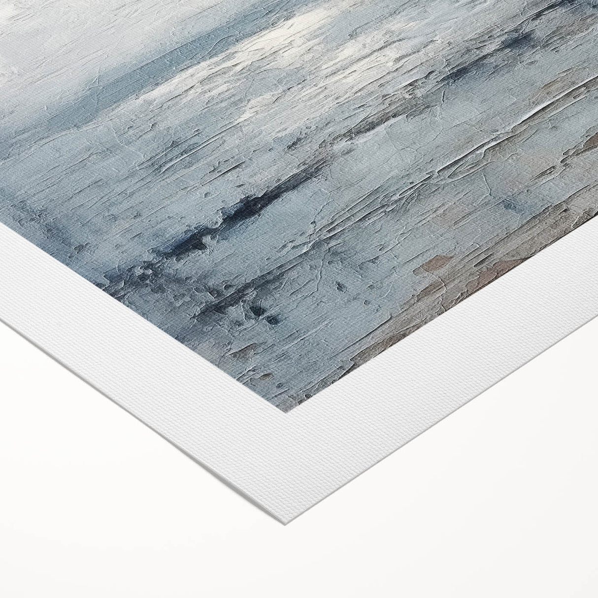 Colorful abstract landscape wall art on rolled canvas, showcasing vibrant hues of blue, orange, and green. Ideal for modern home decor, presented in a protective tube.