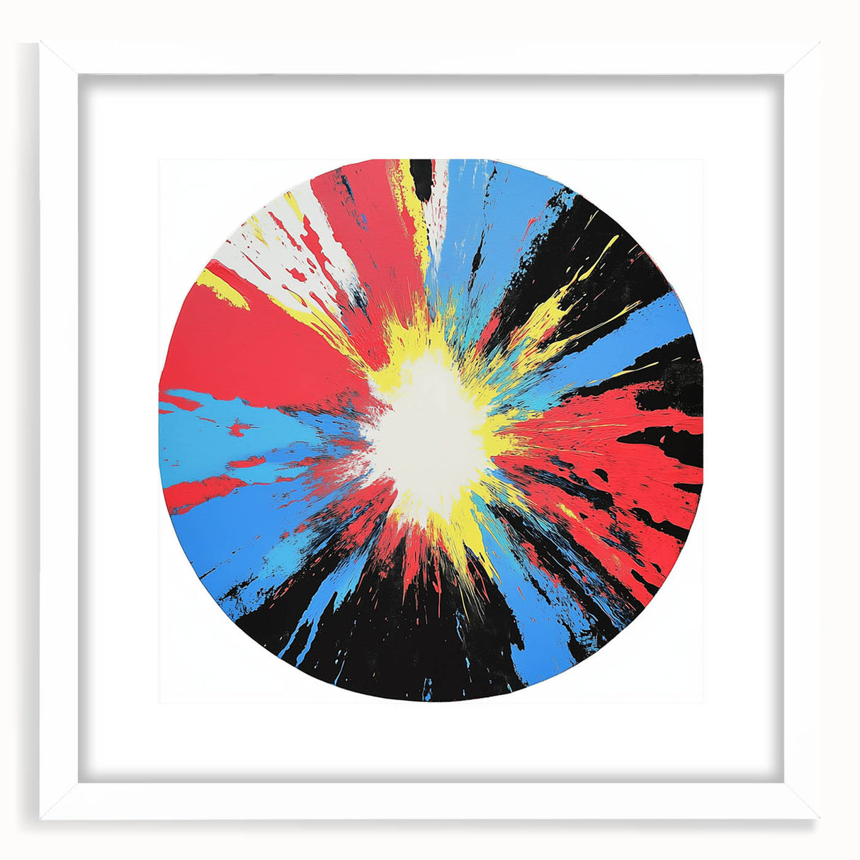Large Abstract Wall Art – Radiant Color Burst Composition