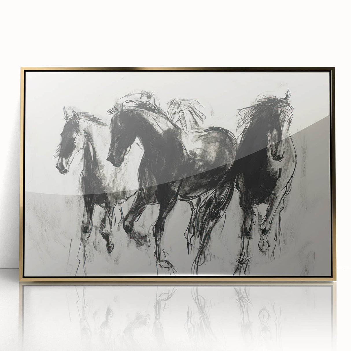 Framed acrylic wall art featuring vibrant animal designs in gold tones, perfect for adding a modern touch to home decor. Ideal for animal lovers and art enthusiasts.