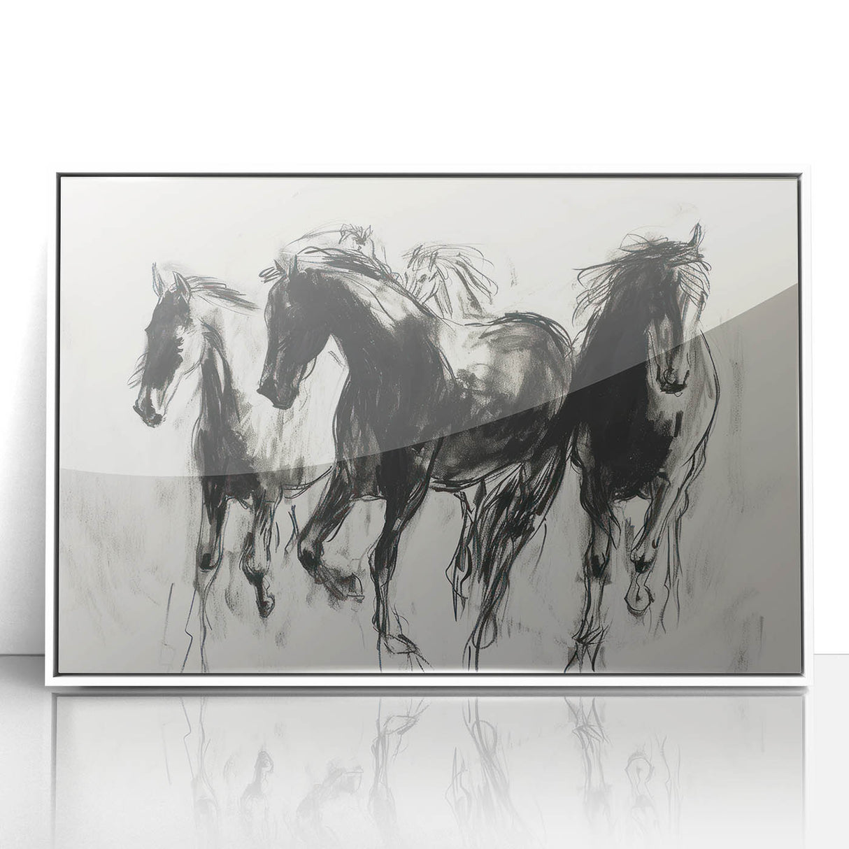 Framed acrylic artwork featuring a vibrant animal design in a modern white frame, ideal for enhancing home decor and adding a stylish touch to any room.
