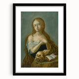 Antique Art Print of Woman with Skull for Decor