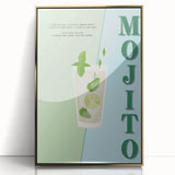 Art deco poster featuring a stylized cocktail glass in gold and black, acrylic print framed, ideal for modern art wall decor.