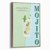 Extra large framed canvas featuring vintage poster art of colorful food and drinks, ideal for living room decor.