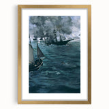 Impressionism Wall Art - Dramatic Naval Scene - Classic Sea Battle Print